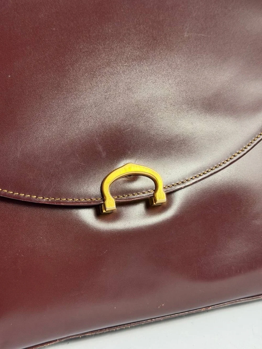 Vintage Cartier Must De Cartier Burgundy Leather Old Money Briefcase